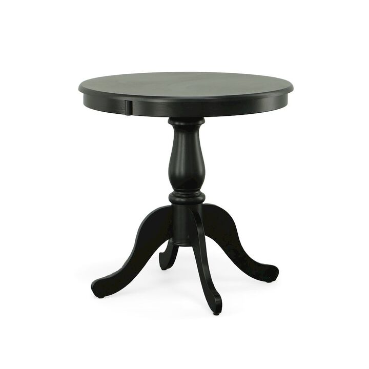 Carolina Living Fairview 30 Pedestal Dining Table with 2 Windsor Dining Chairs - Antique Black