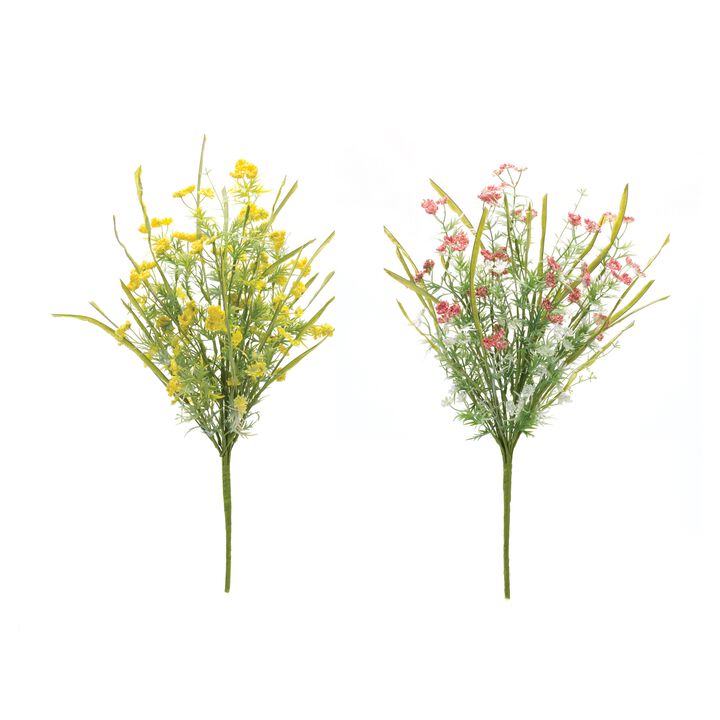 Set of 2 Yarrow Floral Bushes for Vases, Bouquets, or Wildflower Arrangements