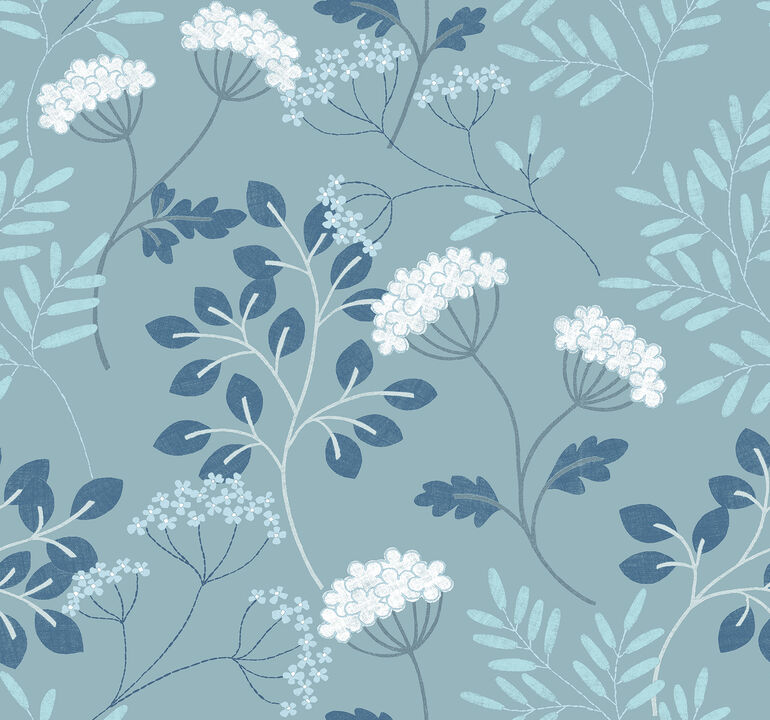 Sorrel Slate Botanical Wallpaper
