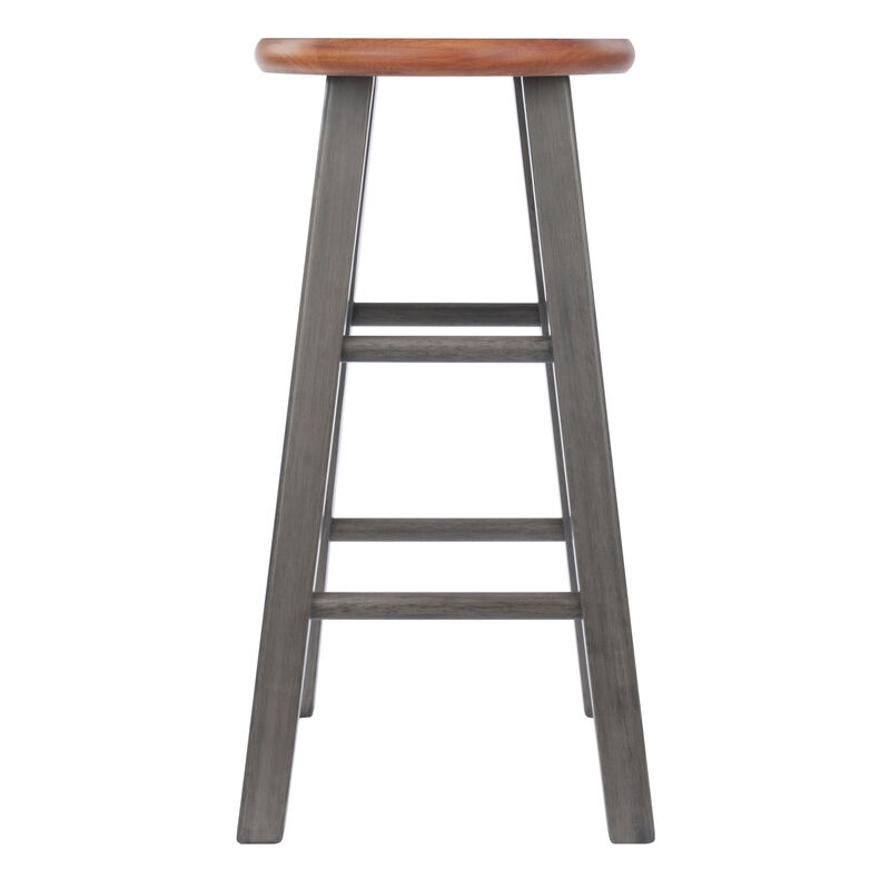 Winsome Ivy Counter Stool 24", Rustic Teak / Gray Finish