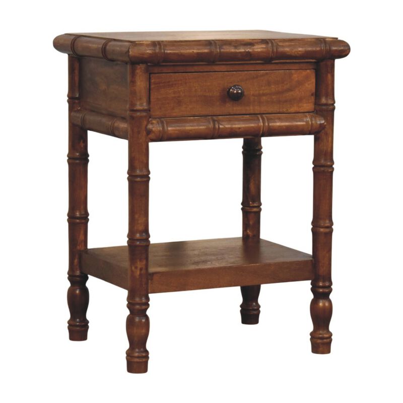 Artisan Furniture Solid Wood Bamboo Heritage Bedside Table, Brown image number 3