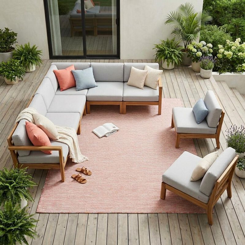 HomeRoots Dark Indoor Outdoor Area Rug image number 1