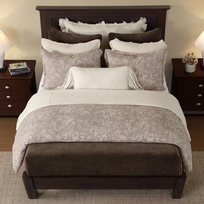 Genoa Mocha Queen Duvet Cover Set image number 2