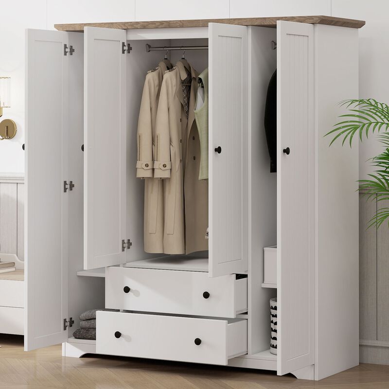 Wamdra Farmhouse Armoire Wardrobe image number 8