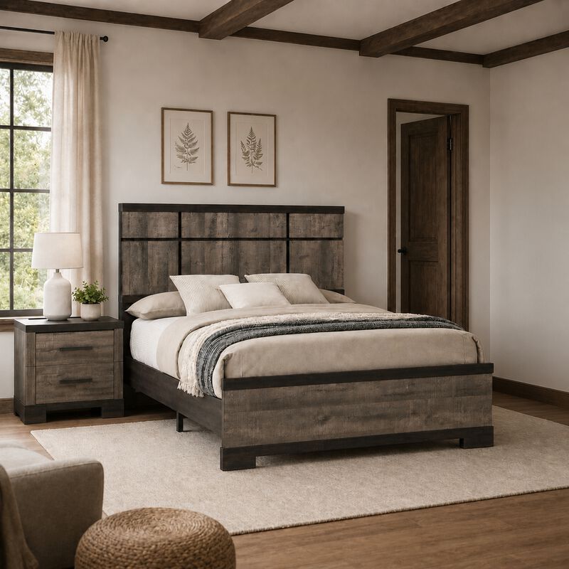 Bedroom Set, Wood, 2 Piece Set with Nightstand image number 8