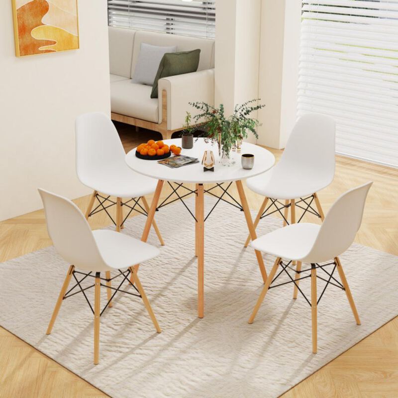 Hivvago 5 Pieces Dining Table Set With Solid Wood Leg