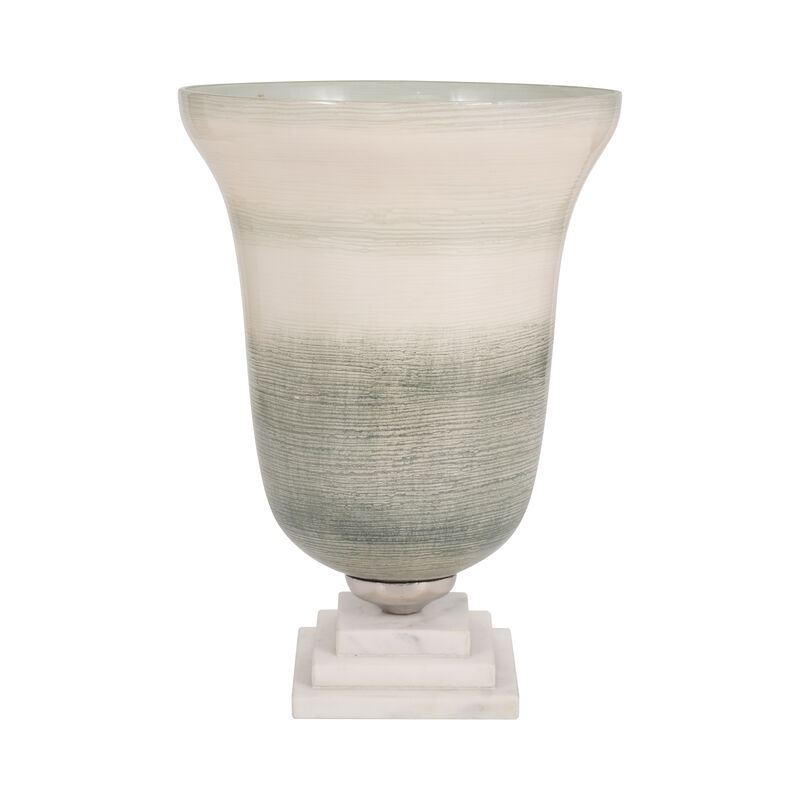 Glass 14" Vase On Marble Base image number 3