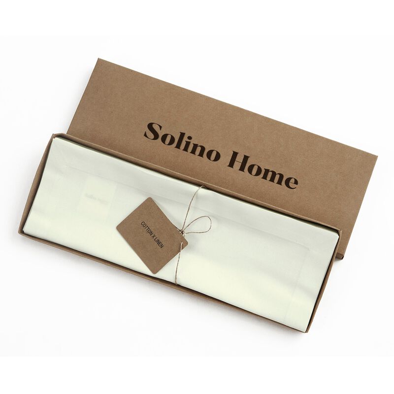 Solino Home Dru &ndash; Cotton Linen Plain Placemats &ndash; Set of 6, 14 x 19 in, Machine Washable, Holiday and Everyday Dining