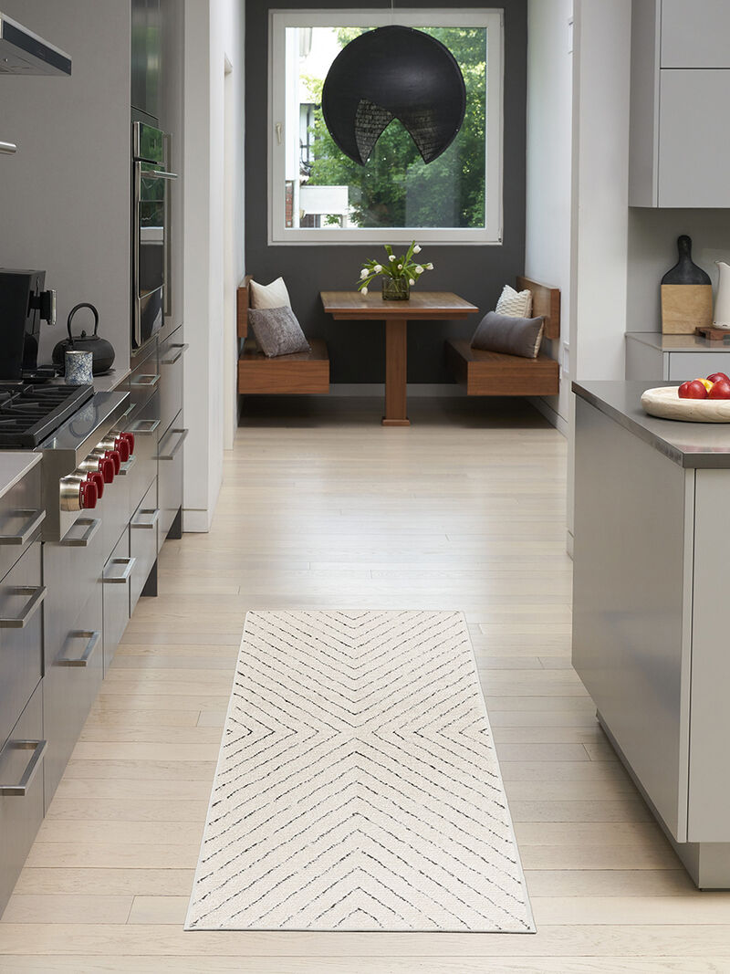 Modern Comfort MNC01 Ivory/Black 2'2" x 6' Rug image number 5