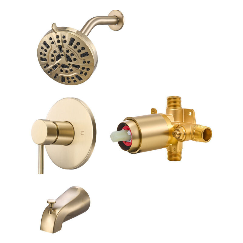 Complete Tub Shower Set with Rainfall Head, Handheld Spray and Tub Spout image number 9