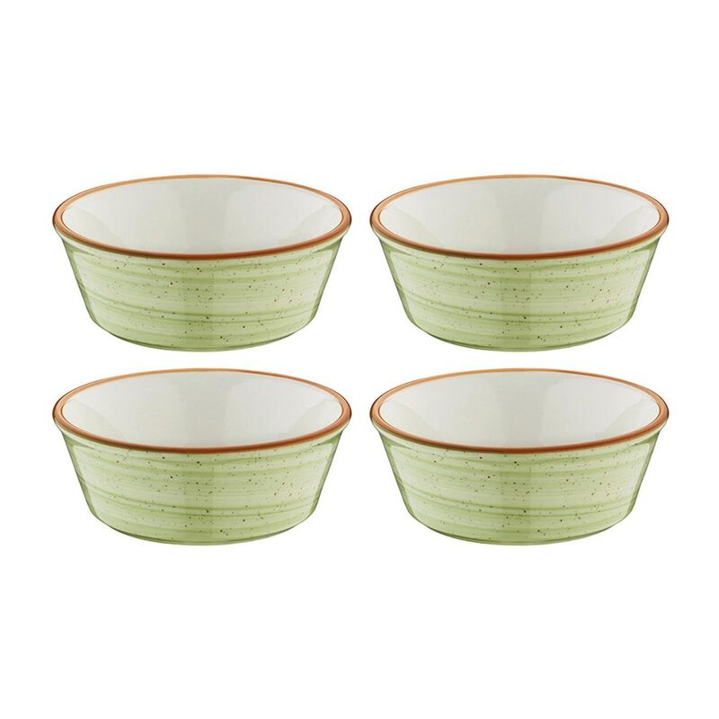 Therapy dia.4.75" h:1.75" 10 oz. Round Green Porcelain Bowl (Set of 4)