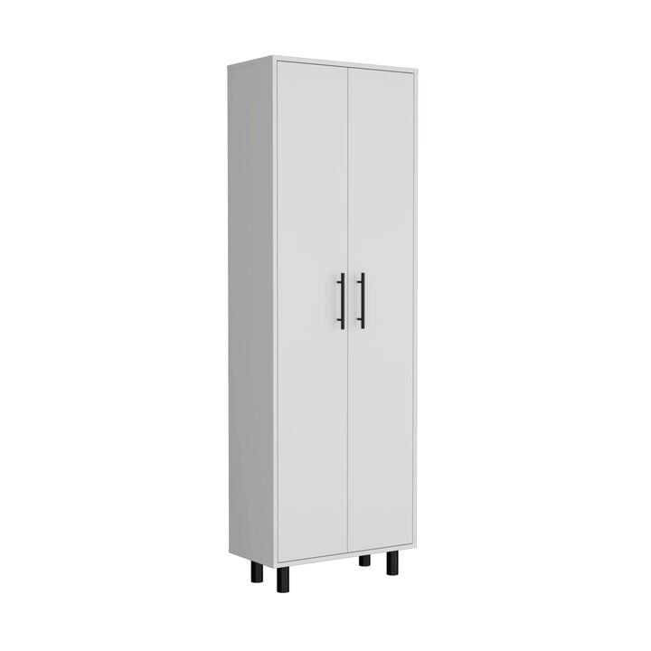 Napoles Multistorage Pantry Cabinet, 5 Interior Shelves, Metal Handle -White