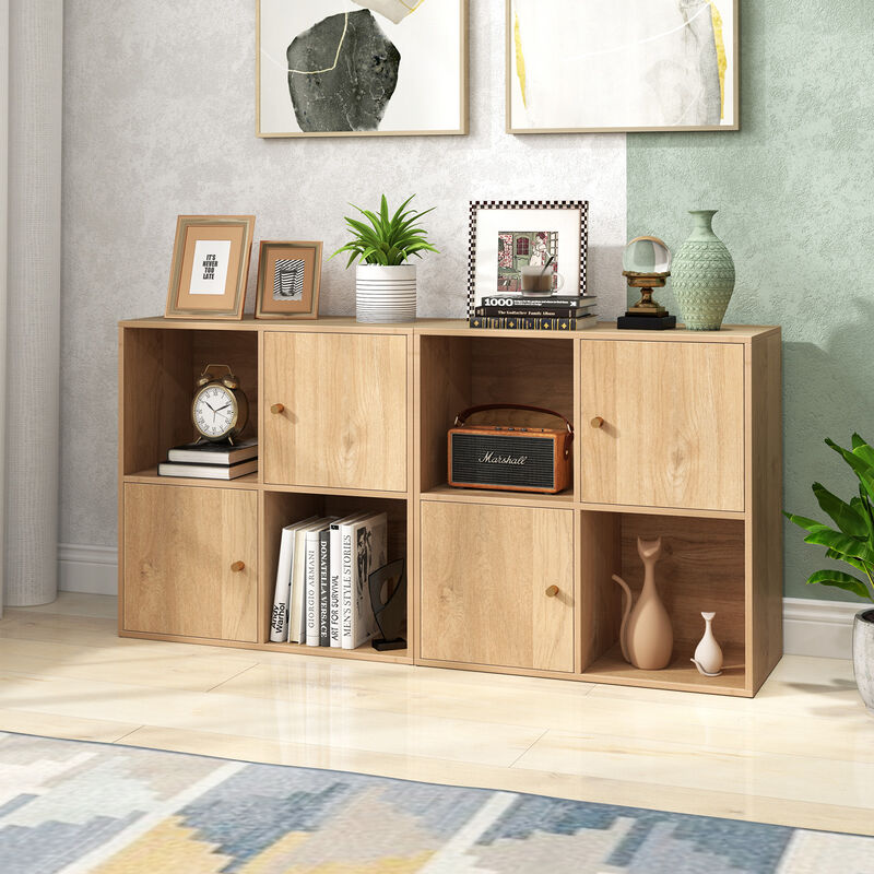 Freestanding 3-Tier Bookcase with 4 Cubes, 2 Doors & Anti-Tip Hardware image number 6