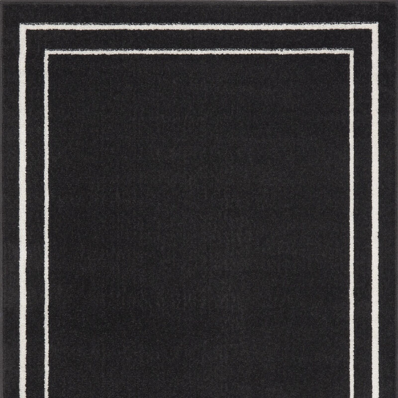 HomeRoots 2' X 4' Black And Ivory Indoor Outdoor Area Rug image number 2