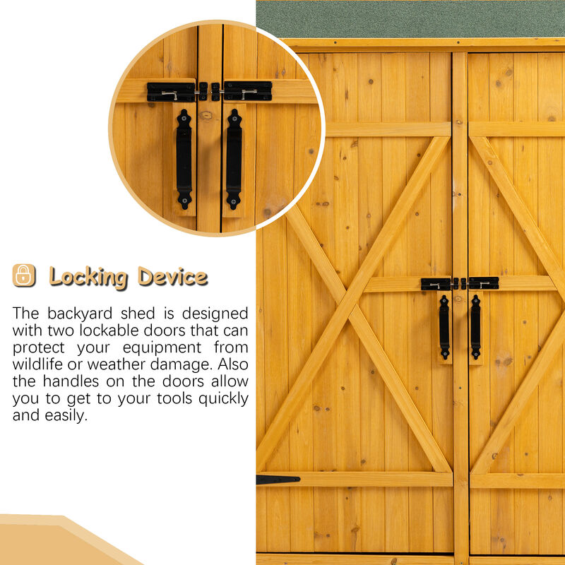 Outdoor Storage Shed with Lockable Door Secure Tool Shed for Garden or Backyard Organization