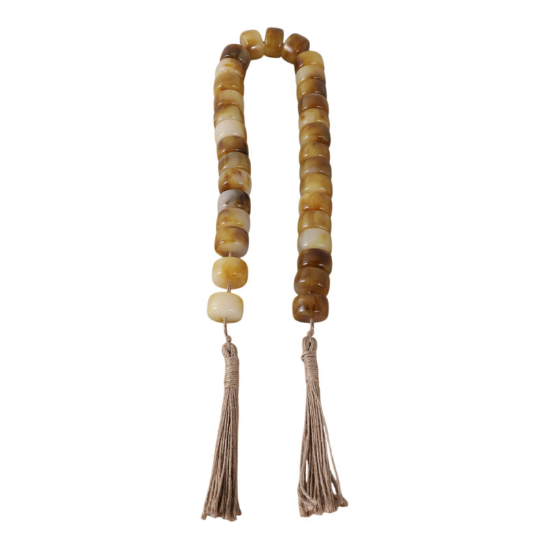38" Cylinder 1" Resin Beaded Garland, Brown image number 2