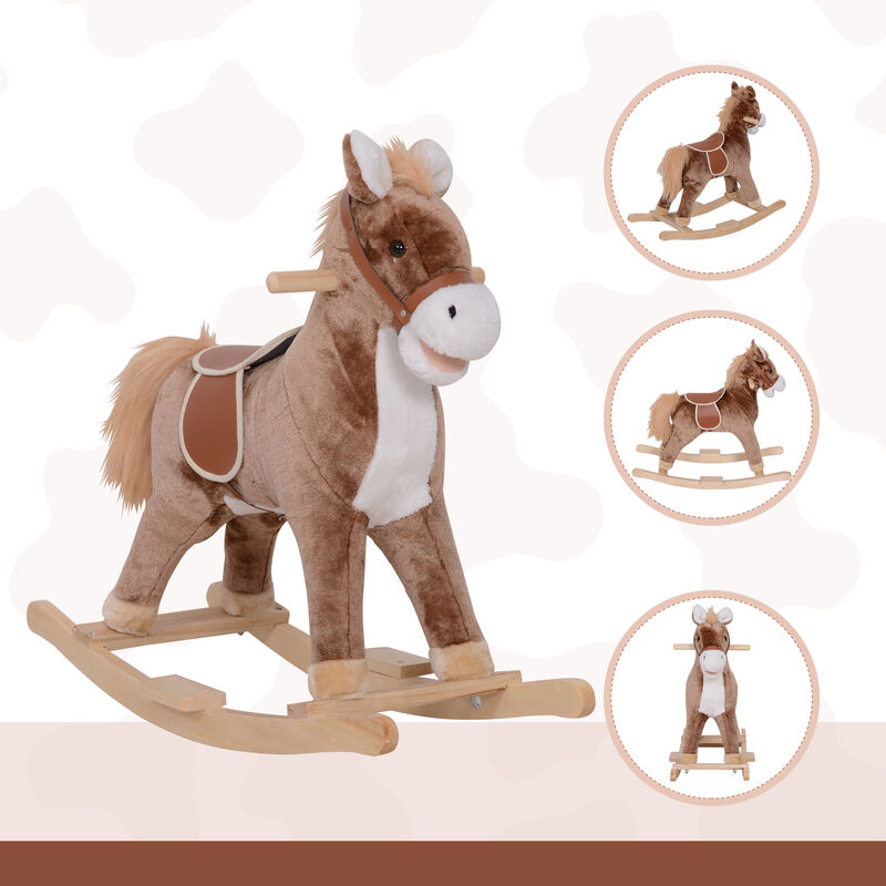 BreeBe Toddler Rocking Horse with Soft Plush Body image number 6