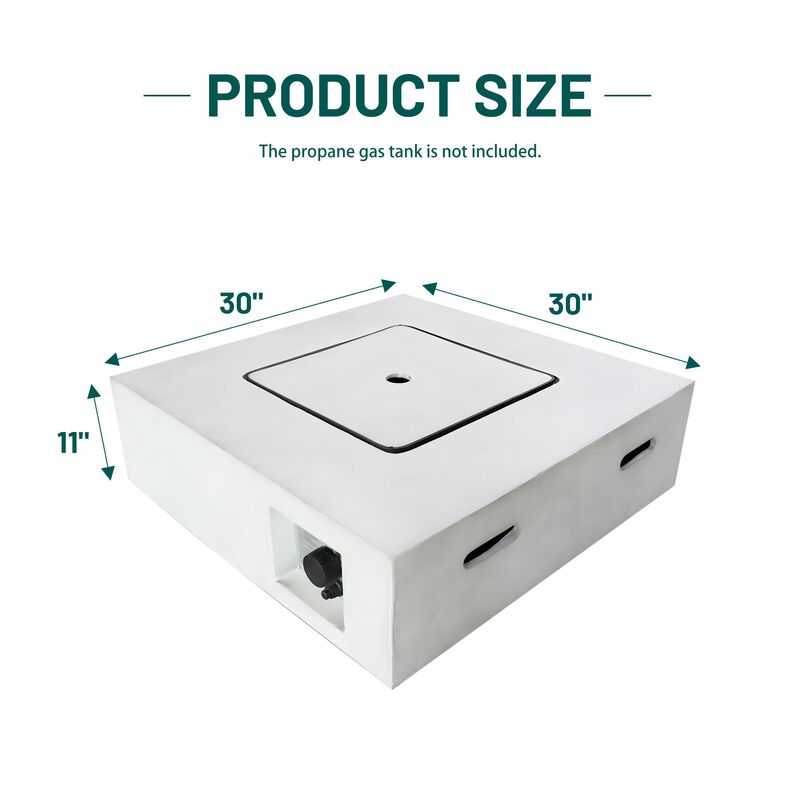 Mondawe Fiber Reinforced Concrete Propane Outdoor Fire Pit Table
