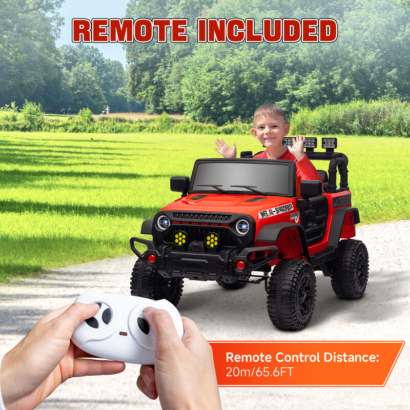 BreeBe 12V Battery Powered Ride on Car, Ride on Truck w/ Remote, 4 Suspension Wheels, Music Horn Lights image number 6