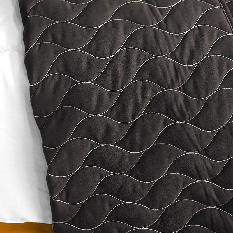Fatal Attraction 2 Vermicelli Stitch Plaid Quilt Set Twin Size Cozy Patchwork Bedding image number 3