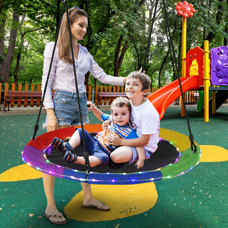 Saucer Tree Swing for Kids & Adults Outdoor Hanging Swing for Backyard Fun
