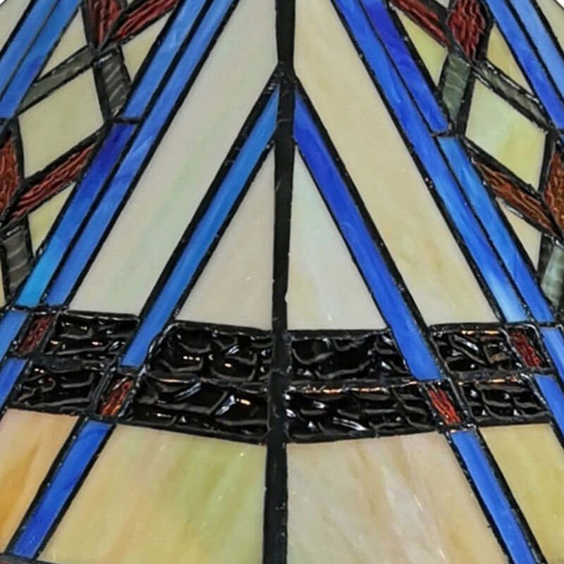 Hivvago 22" Dark Brown Metal Two Light Candlestick Table Lamp With Blue Empire Shade