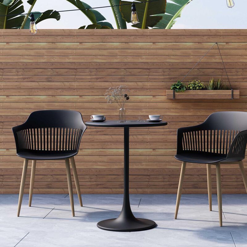 KURV&reg; OUTDOOR & INDOOR ROUND 24" STEEL BISTRO TABLE
