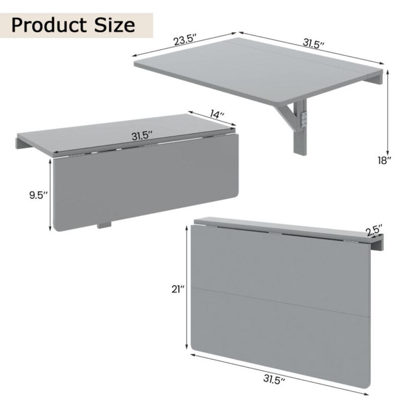 Hivvago Wall Mounted Folding Table for Small Spaces