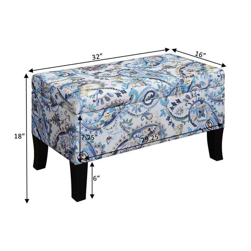 Convience Concept, Inc. Designs4Comfort Winslow Storage Ottoman, Paisley Fabric