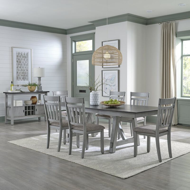 Liberty Furniture Newport 7 Piece Trestle Table Set in Rubberwood Solids w/ Mindy Veneers image number 1