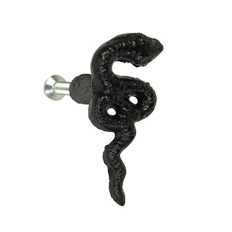 Gothic Black Cast Iron Snake Drawer Pulls &ndash; 6-Piece Set, 2.25" Long, 1" High, Serpentine Design for Cabinets, Drawers, and Goth Decor image number 3