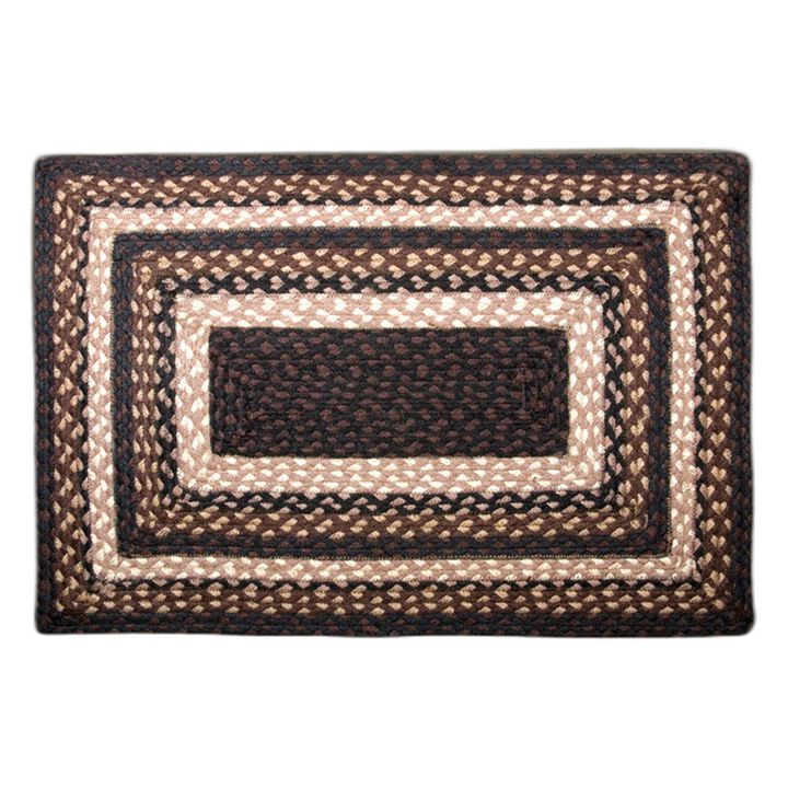 Earth Rugs Rc-313 Mocha Frappuccino Rectangle Braided Rug 5 Feet X 8 Feet
