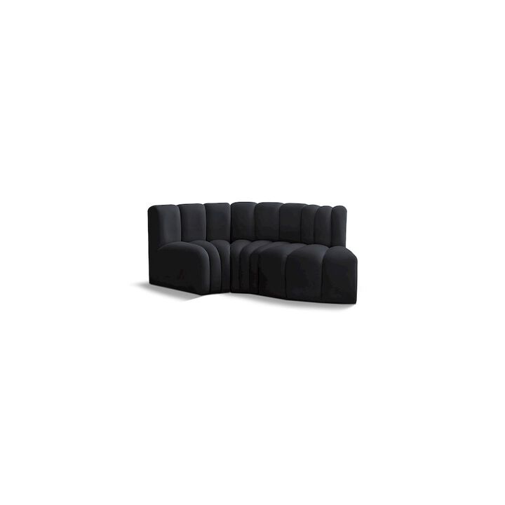 Meridian Furniture Arc Black Velvet Modular Sofa