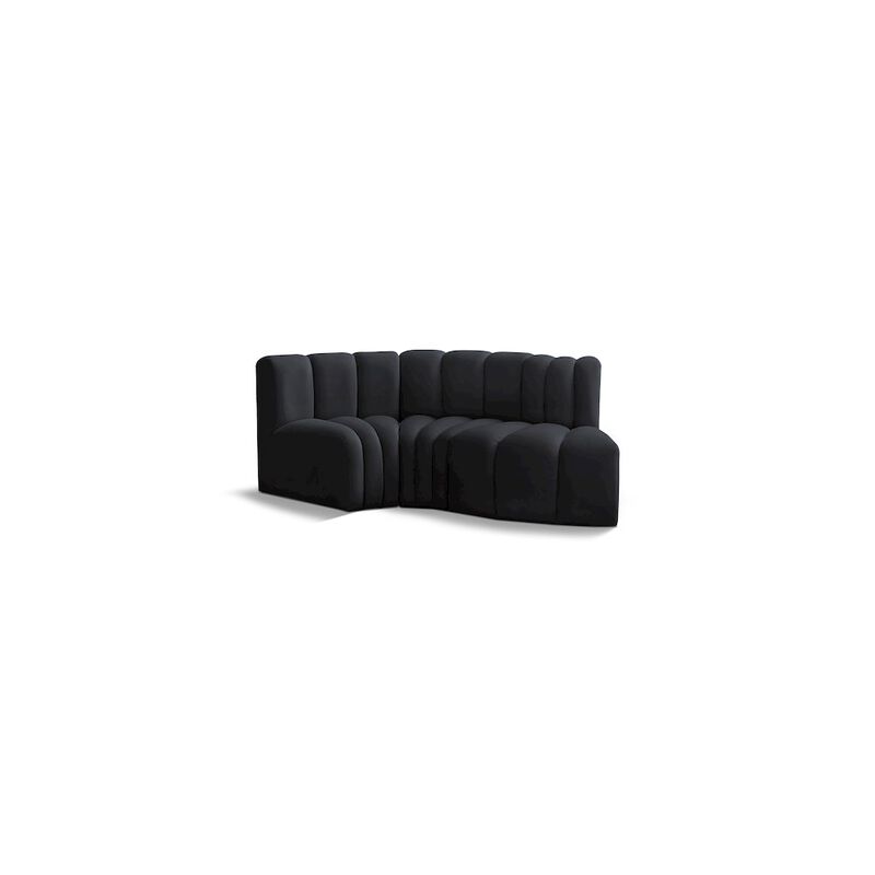Meridian Furniture Arc Black Velvet Modular Sofa