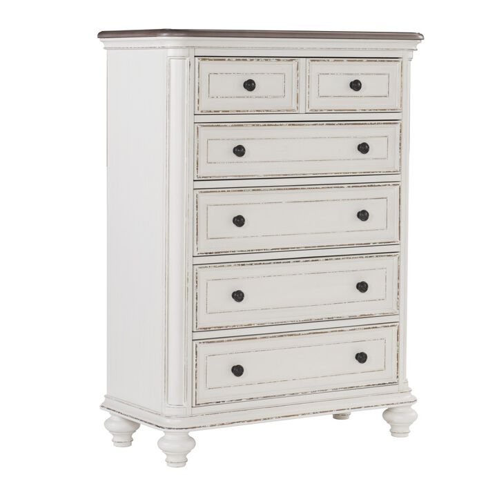 Traditional Design 1pc Chest of Drawers Storage Dark Finished Knobs Wooden Bedroom Furniture