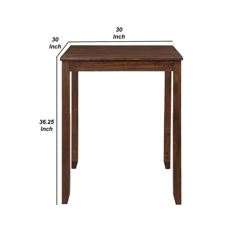 Gary 3 Piece Counter Table Set, Cherry Brown - Benzara