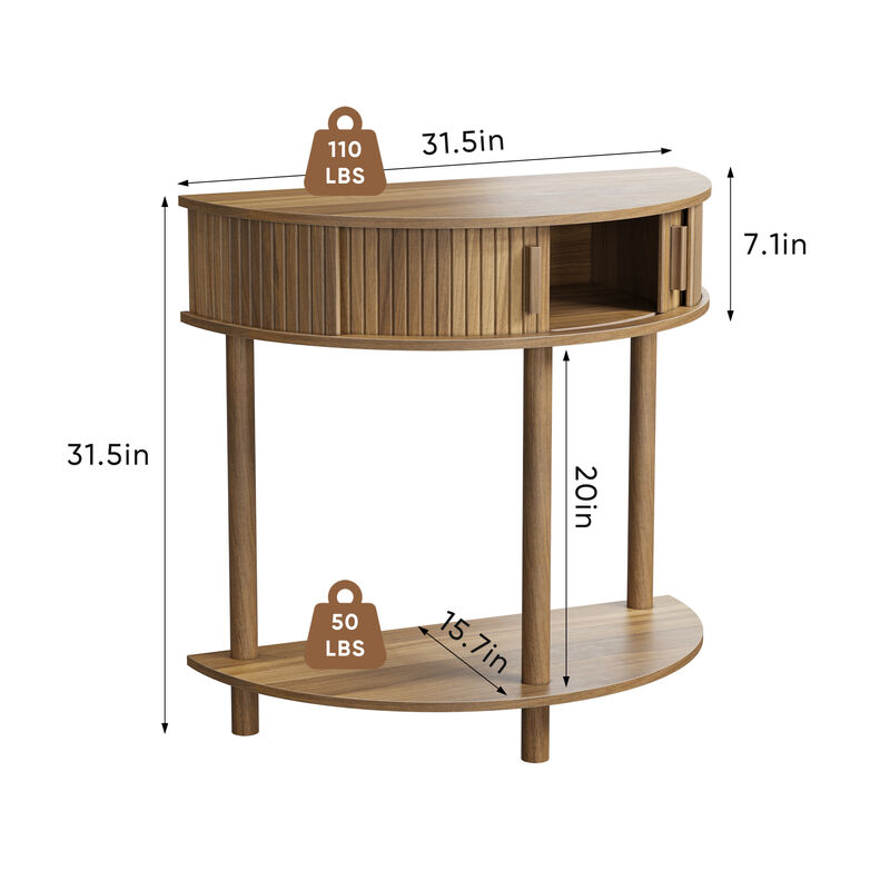 Quuswu Half-Moon Console Table image number 5