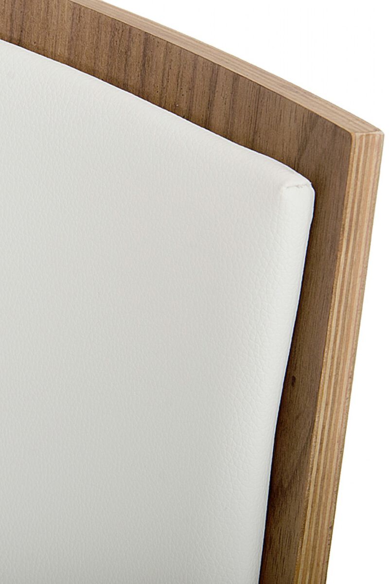 Set of 2 Modern Faux Leather Dining Chairs with Walnut Finish, Stylish Side Chairs