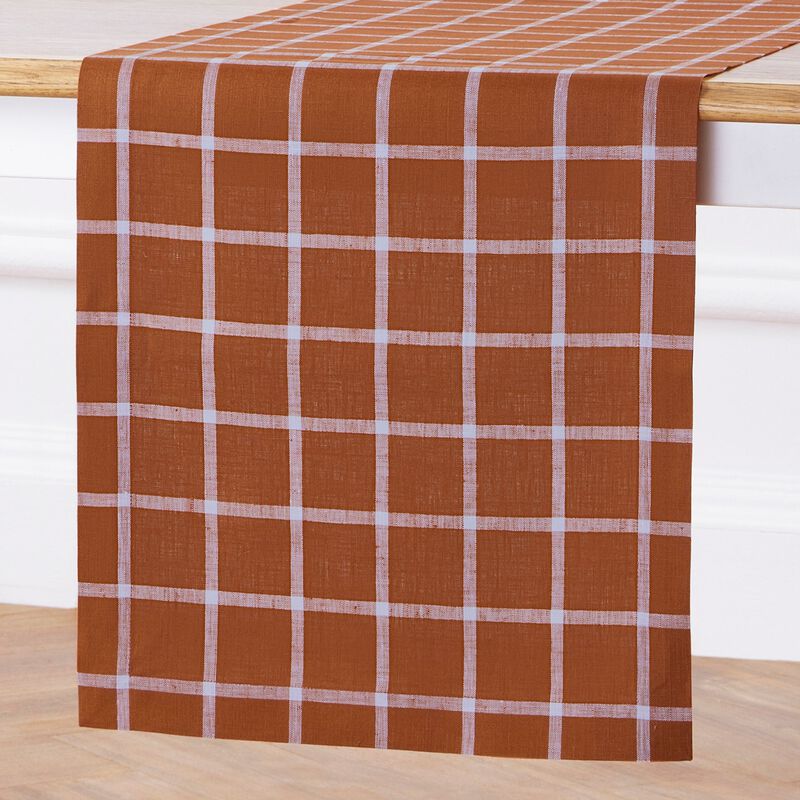 Christmas Linen Table Runner - Windowpane, Solino Home