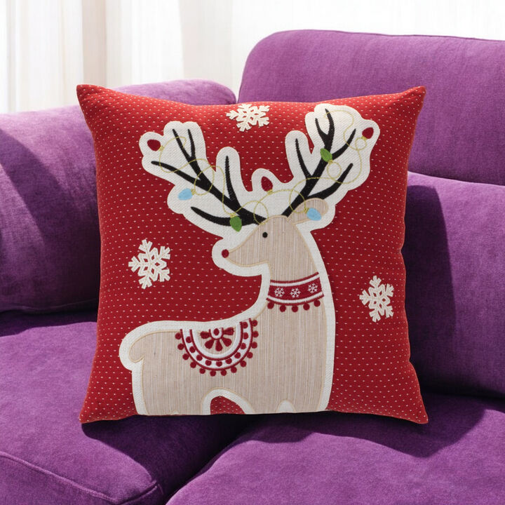 Snowman Embroidered Throw Pillow for Cozy Christmas Vibes
