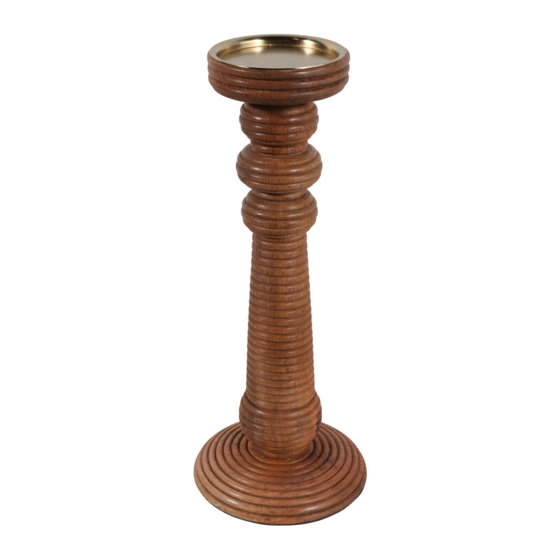 13x6" Ribbed Mango Wood Pillar image number 2