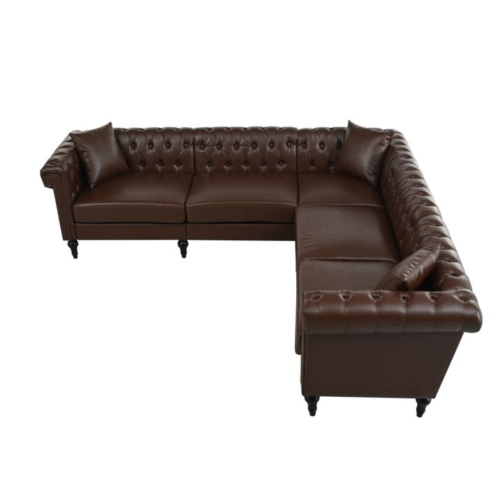 Zefwi Chesterfield L-Shaped Sectional Sofa