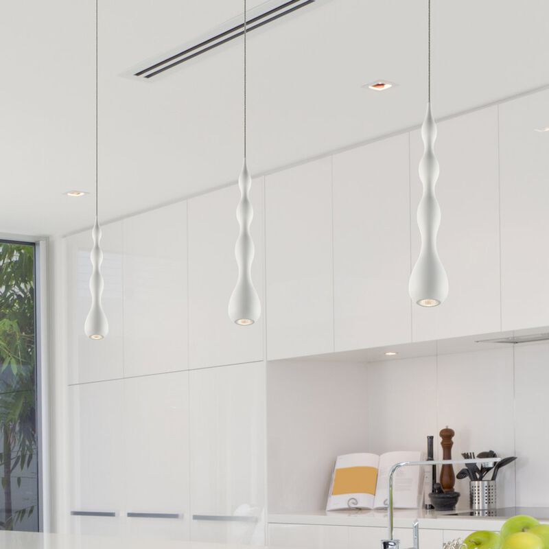 VONN Lighting Integrated LED Height Adjustable Pendant Light in White