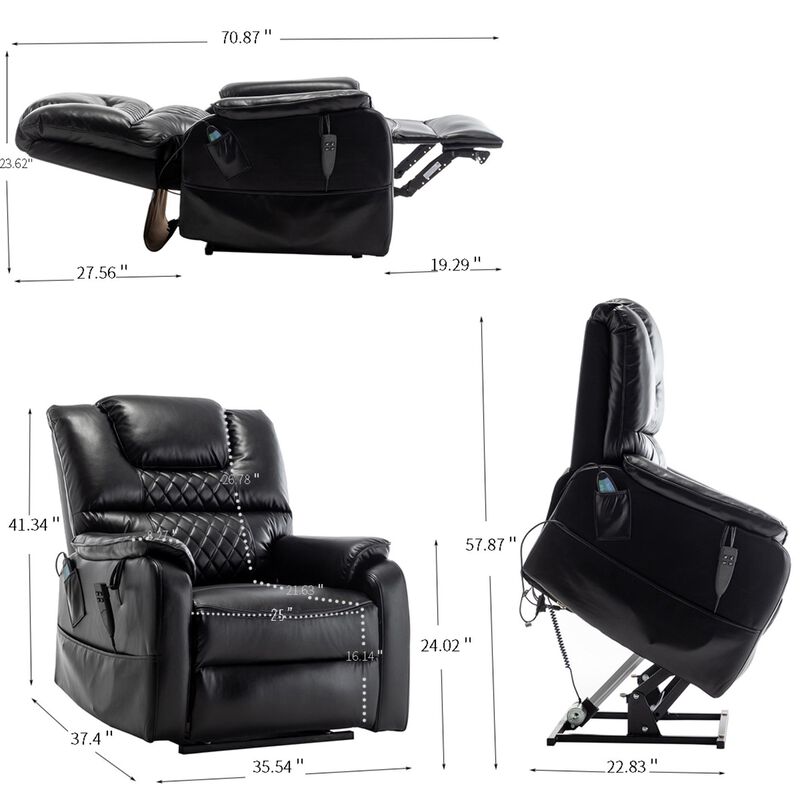 Clihome Lounge chair lift chair relax sofa chair sitting room furniture sitting room power supply elderly electric lounge chair (180 degree lying flat)