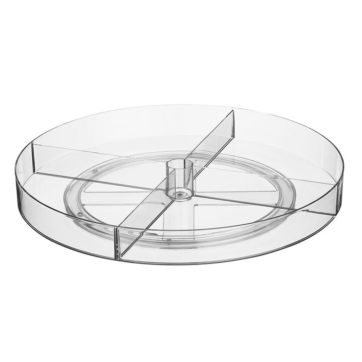 Nate Home by Nate Berkus 18" Divided Turntable, 4 Compartments, Clear