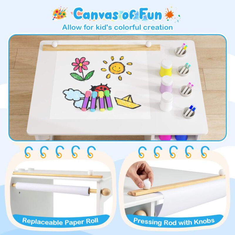 Hivvago Kids Art Table and Chair Set Toddler Craft Drawing Desk