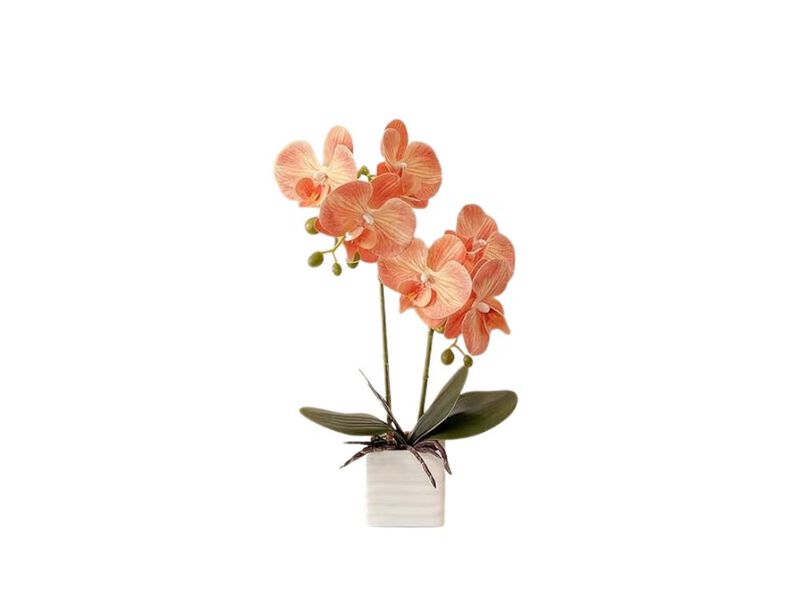 Orange Artificial Orchid Flowers Vase Filler Orchids Home Decor image number 0