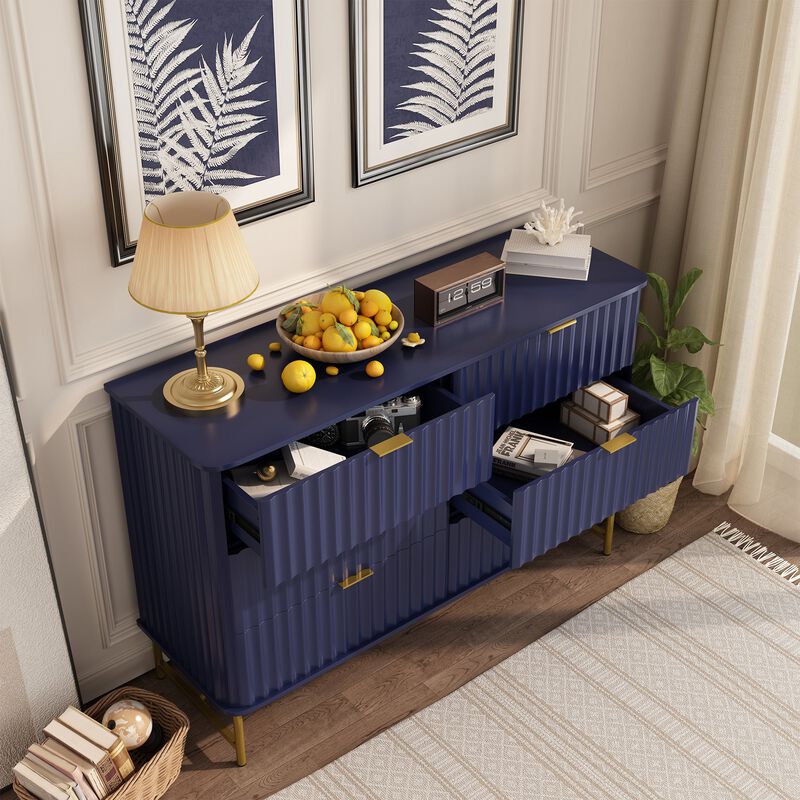 6-Drawer Dresser Chest with Metal Base