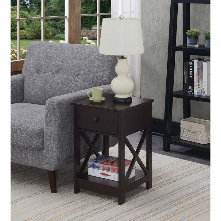 Convenience Concepts Oxford 1 Drawer End Table Espresso