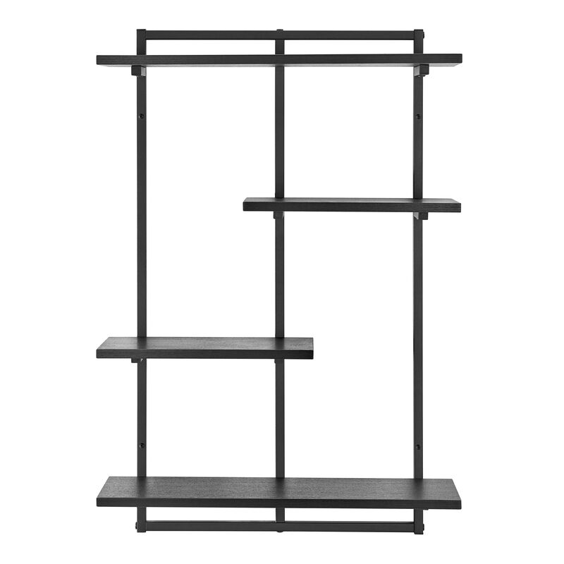 Rhodes 4 Tier Modern Floating Windowsill Wall Shelf Unit with Metal Frame